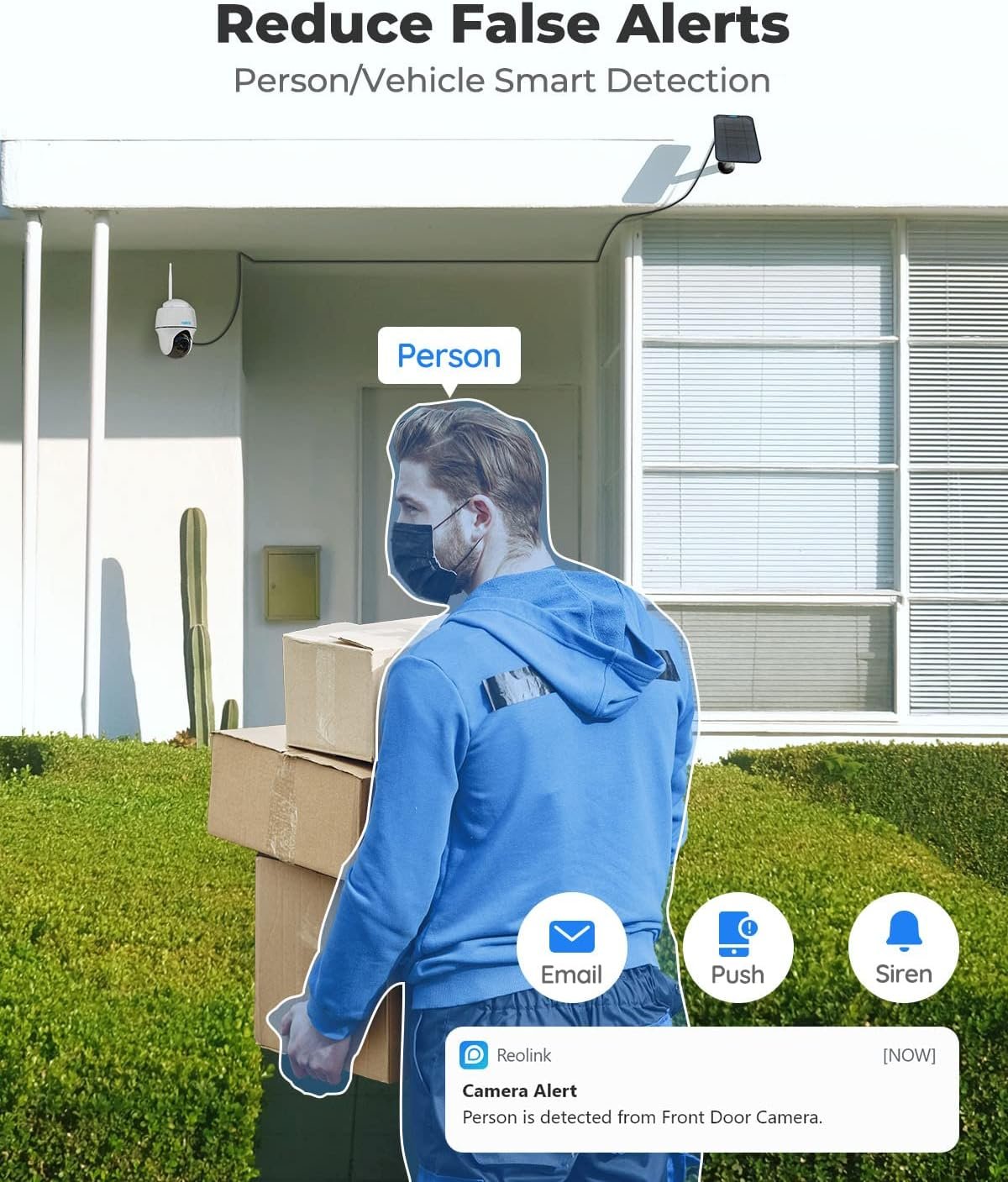 REOLINK Security Camera Wireless Outdoor, Pan Tilt Solar Powered 5MP Night Vision, 2.4/5 GHz Wi-Fi, 2-Way Talk, Works with Alexa/Google Assistant for Home Surveillance, Argus PT with Sun-Powered Panel