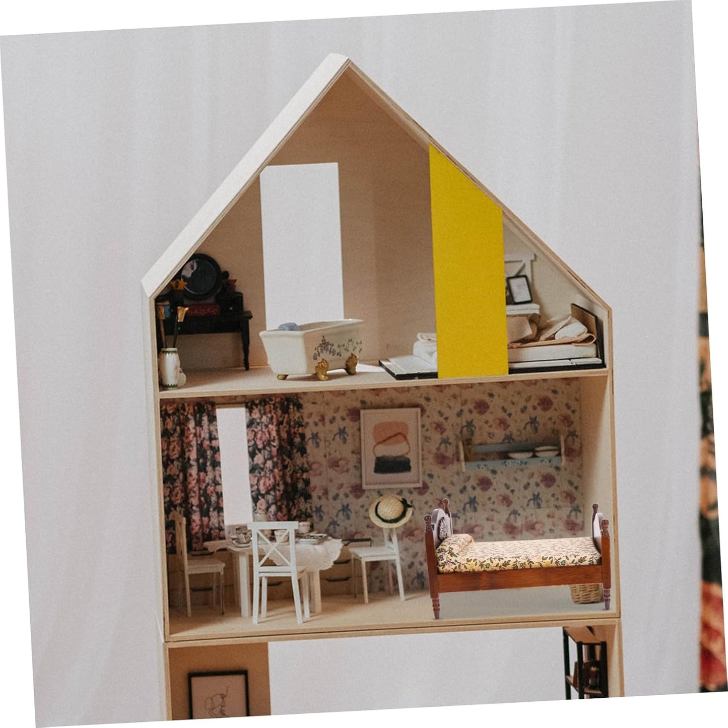 CIYODO Mini mobili letto casa delle bambole letto matrimoniale mini letto matrimoniale letto matrimoniale in miniatura mini letto per bambole Di legno