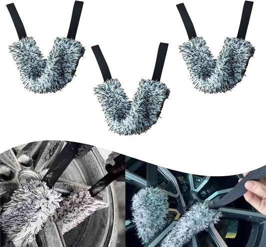 Microfiber Multi-Use Cleaning Tool, Crevice Cleaning Brush, Wheel Cleaning Brush, Car Detailing Clean, New Multifunctional Cleaning Brush Tool, Car Cleaning Brush Tire Brush (Black)
