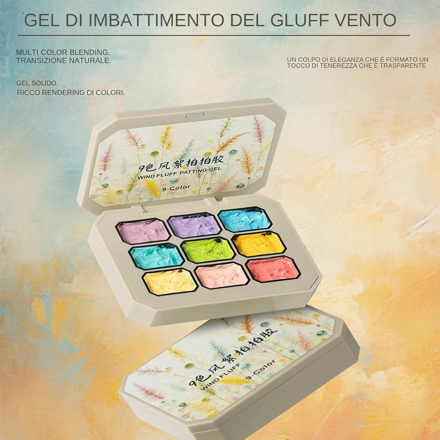 Patting Gel Polish, 9 Colors Sponge Pat Paint, Rainbow Nail Gel Set, Solid Beauty Care Kit, Ideal for DI Y Art, Manicure Practice, Salon Styling, Home Use, Fashion Accessory, 2.5g