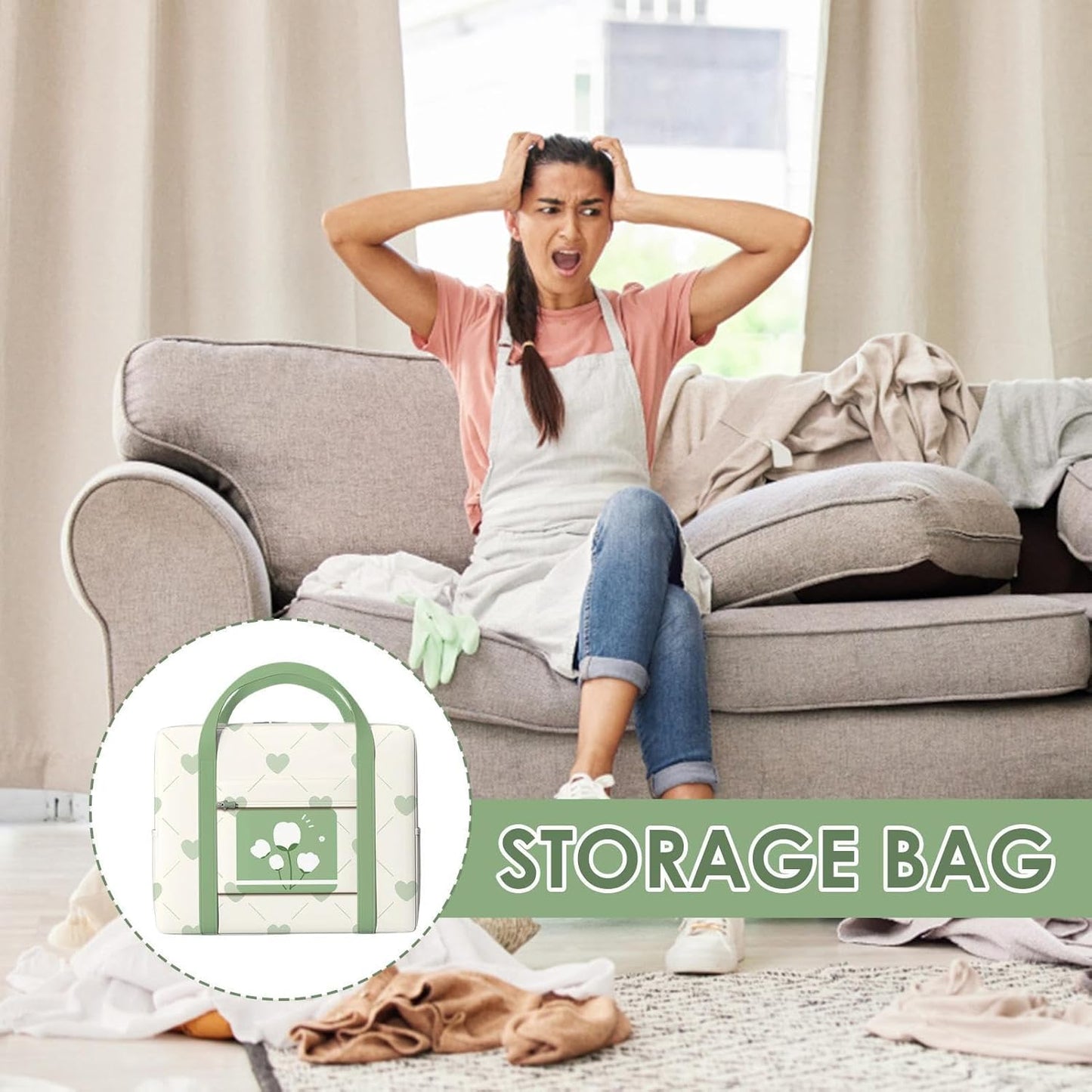 Packing Bag for Moving - Large Waterproof Zippered Bags for Pillow Comforter | Sheet, Pillow Bags for Bedroom Organization, Household Supplies for Closet, Wardrobe Zankie