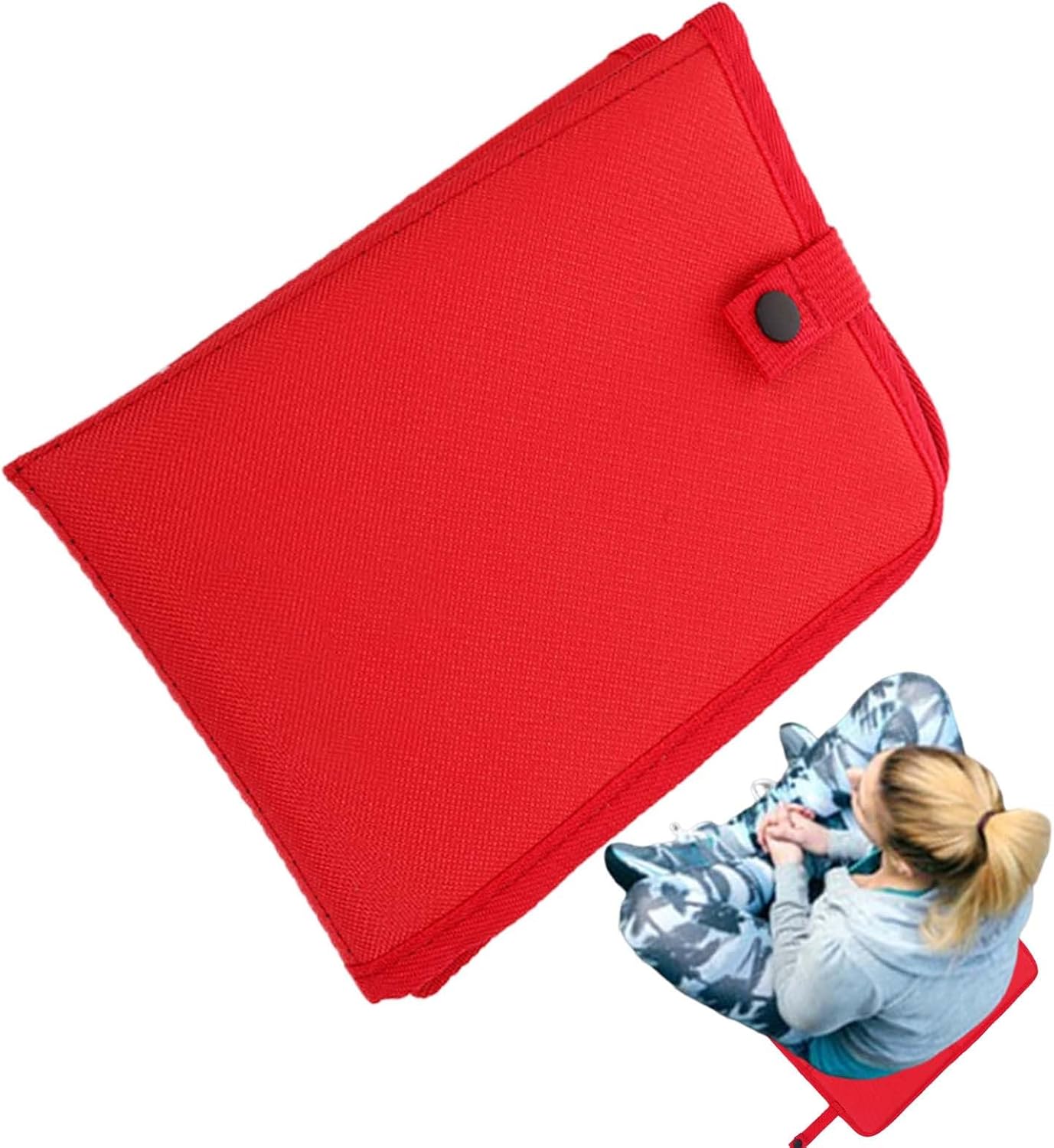Sit Pad, Portable Insulated Seat Cushion, 15.55x11.22 Inches Multifunctional Lightweight Outdoor Gear, Travel Accessories for Camping Sporting Beach Festivals, Black