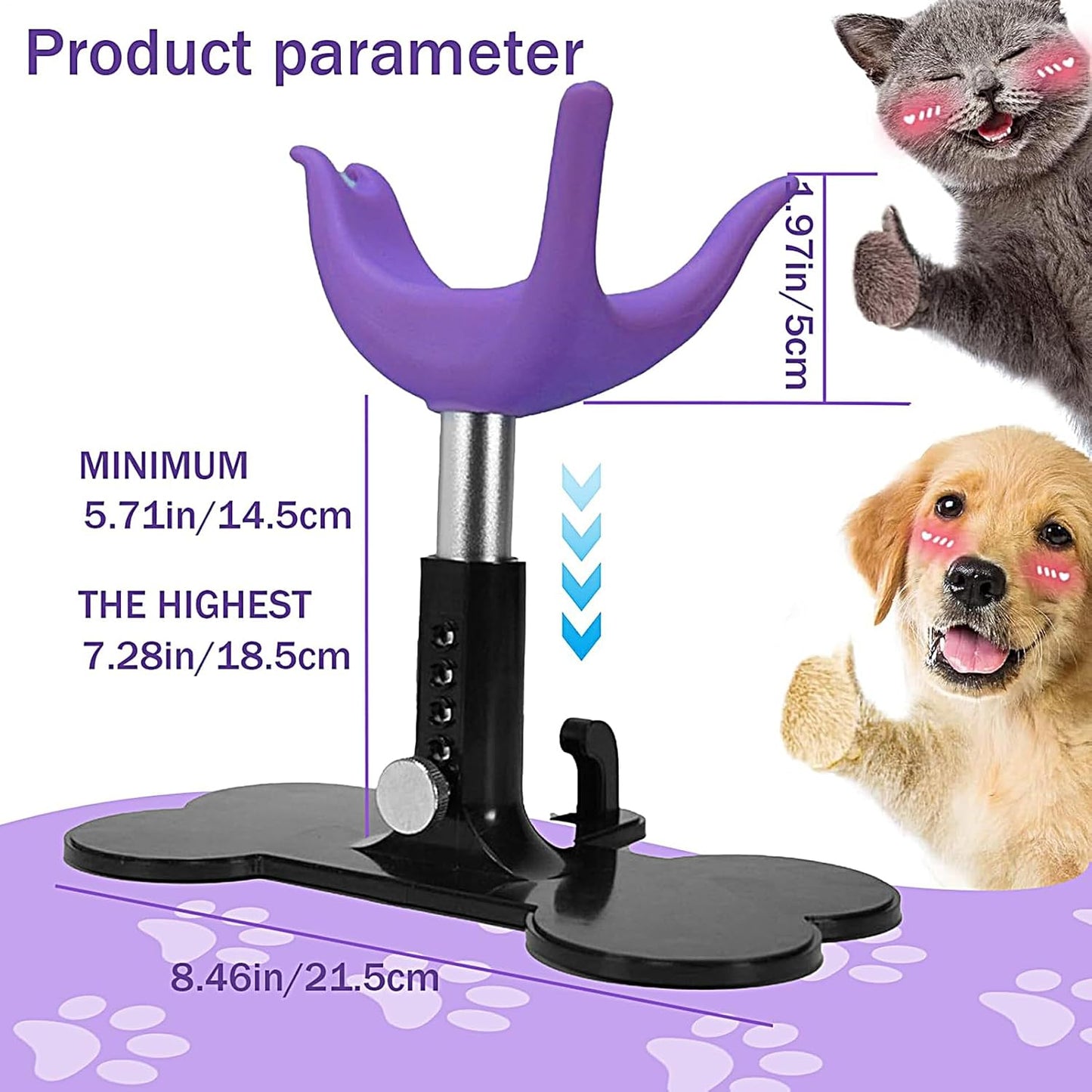Compatto Dog Grooming Stand, Puppy Bathing Support, Height Adjustable Ladder Bench, Non-Slip, Sturdy Steel Frame, Black, Bathing Showering Trimming for Dogs and Pets