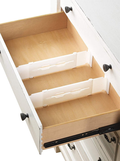 Whitmor 6025-3927 Adjustable Drawer Dividers, White, Set of 2
