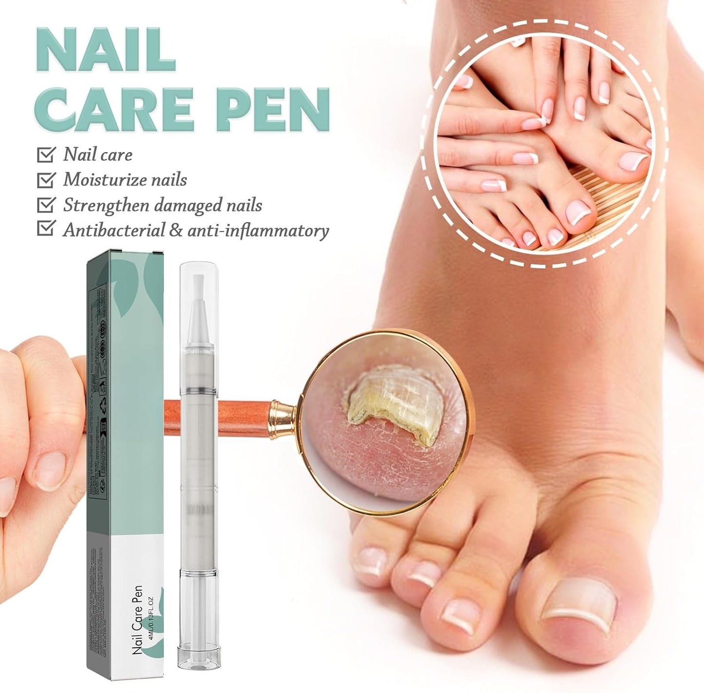 Mullend Nail Care Pen, Nail Growth Treatment Pen, Cuticle Oil with Natural Ingredients, Strengthening with Oil, Vitamin E and Aloe Vera (3 Piece)