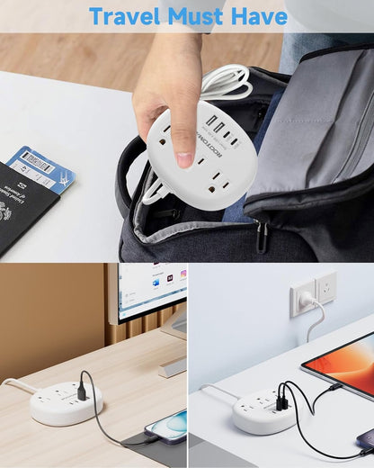 Australia Travel Plug Adapter with USB C, 3 AC Outlets 4 USB Ports (4.8A/24W), Type I Travel Power Bar for Canada to Australia, New Zealand, Argentina, China