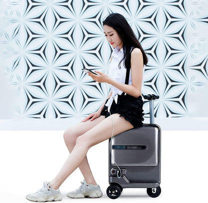 Smart Electric Luggage Cycling Boarding Suitcase 20/24 Inch Hardside Luggage Security Anti -Theft Travel Artifact