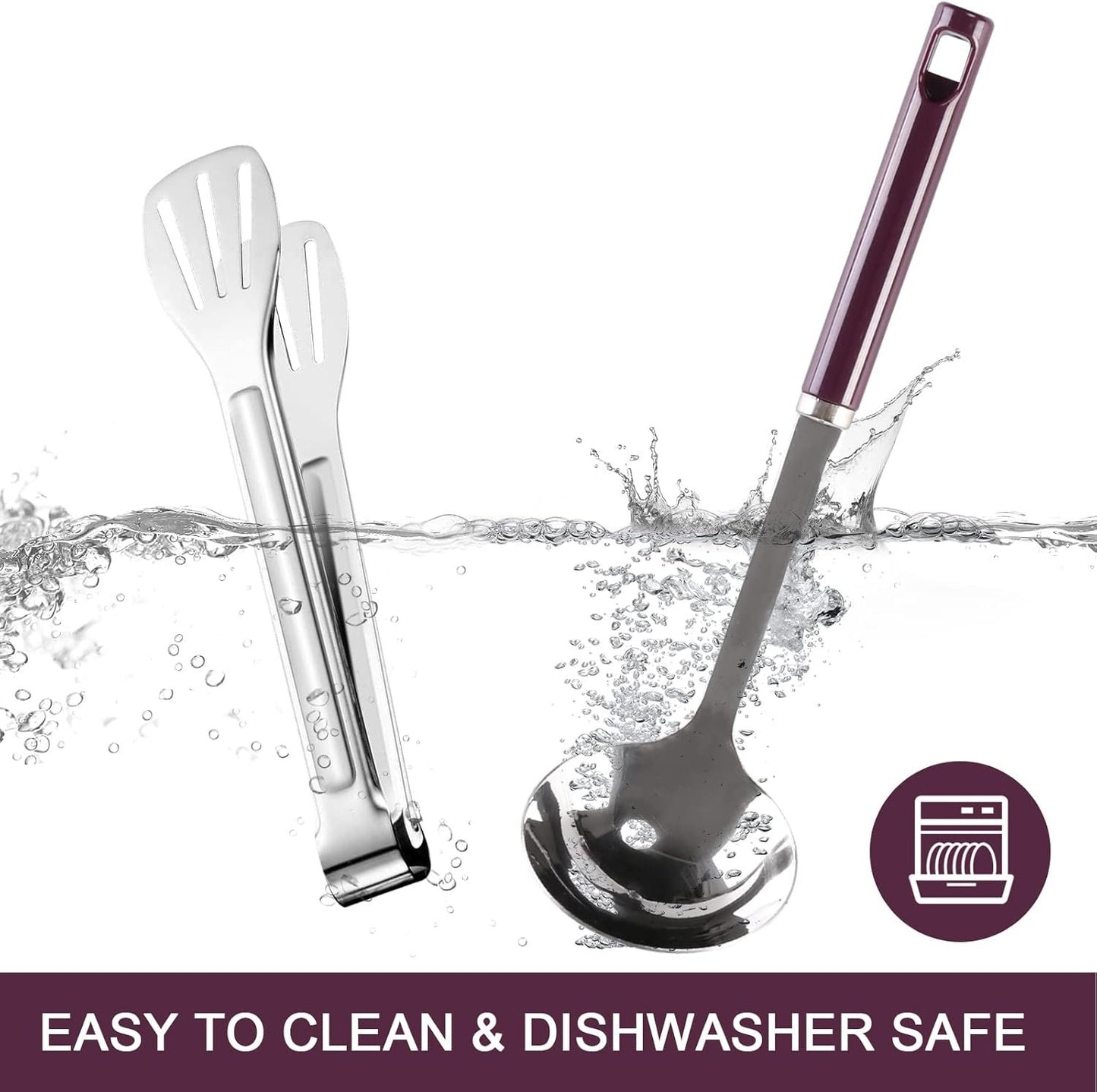 Odoland 8pcs Camping Kitchen Utensil Set, Cooking Utensil Organizer with Water Resistant Case for BBQ, Travel,Camping, Hiking, Cooking and Outdoor Activities