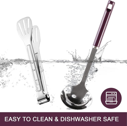 Odoland 8pcs Camping Kitchen Utensil Set, Cooking Utensil Organizer with Water Resistant Case for BBQ, Travel,Camping, Hiking, Cooking and Outdoor Activities