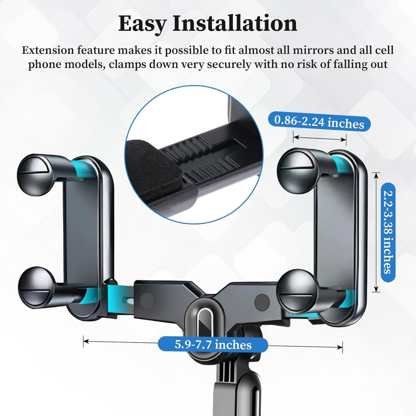 QLoztyse Car Rearview Mirror Holder Adjustable Multi-Function 360