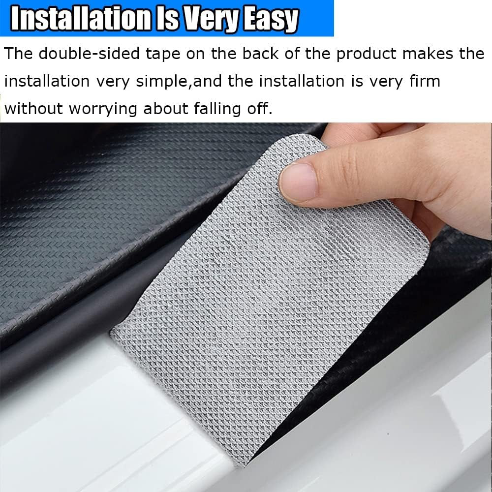 Kakash Custom Interior Accessories for Chevy Trailblazer 2021 2022 2023 Leather Car Door Sill Trim,4D Carbon Fiber Leather Door Entry Guard Sticker 4 pieces/set(Red)