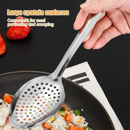 Slotted Spoon Stainless Steel - 15IN Nonstick Cooking Skimmer Utensil | Heat-Resistant Scoop Strainer for Buffet, Outdoor Kitchen, Baking Prep, Home Mixing and Food Serving Tools