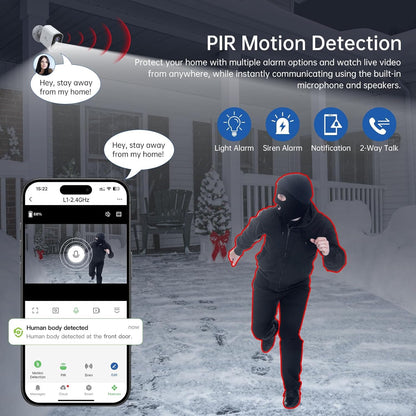 Security Cameras Wireless Outdoor 2K: Battery Powered WiFi Camera with AI Motion Detection for Home - Color Night Vision Spotlight Siren Alarm 2-Way Talk IP65 Waterproof Cloud TF Storage 2 Pack