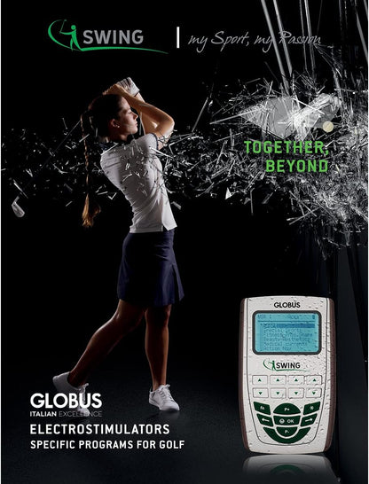 GLOBUS | Swing PRO, 4-Channel Electrostimulation, Treatment for Professional or Amateur Golfer, 400 Programs, Dredging, Sports, Beauty, Tens and Rehab