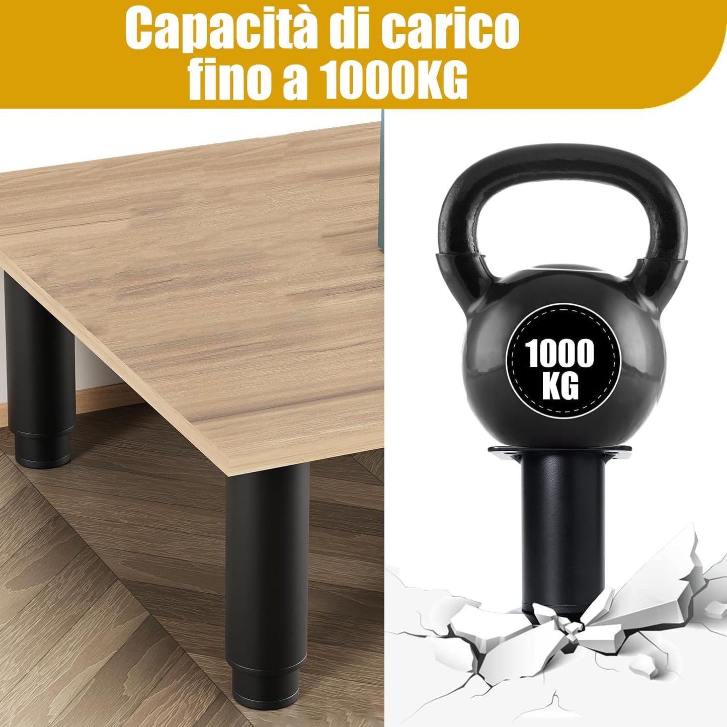STOAT® Adjustable Furniture Feets.4 Pcs Adjustable 12-21cm Metal Furniture Feet for Cabinets, TV Cabinets, Sofas, Bedside Chairs, Adjustable Height 12-21cm