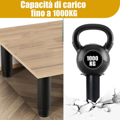 STOAT® Adjustable Furniture Feets.4 Pcs Adjustable 12-21cm Metal Furniture Feet for Cabinets, TV Cabinets, Sofas, Bedside Chairs, Adjustable Height 12-21cm