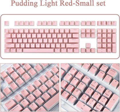 Backlit Keycaps Set, Aesthetic Mechanical Keyboard Keycaps, Replacement Kit for Gamings Streamers and Typing Enthusiasts Collection, 20x18x3cm Black White Light Pink