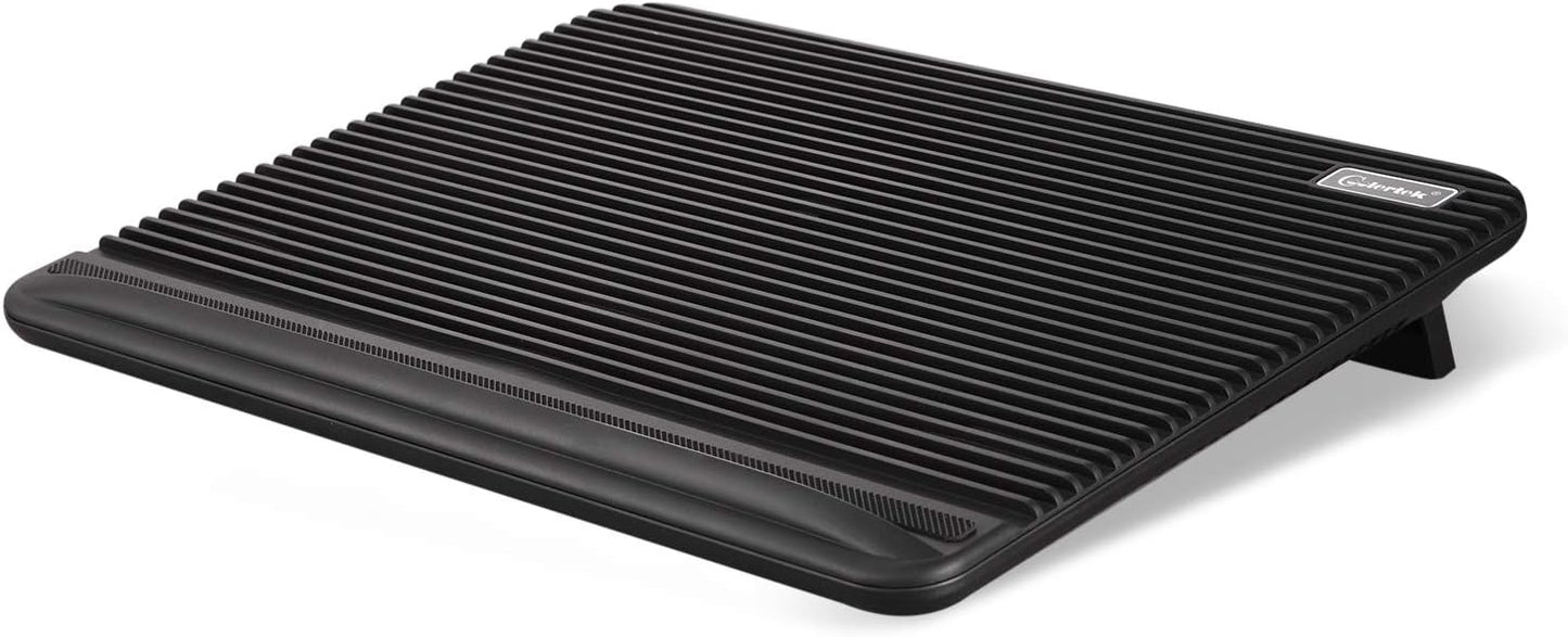 Laptop Cooling Pad, Coolertek USB Powered Laptop Cooler, 2 Blue Silent Big Fans, Height Adjustable Non-Slip Laptop Stand with Dual USB 2.0 Ports, Fits 11-17 Inch Notebook - Black (N2)