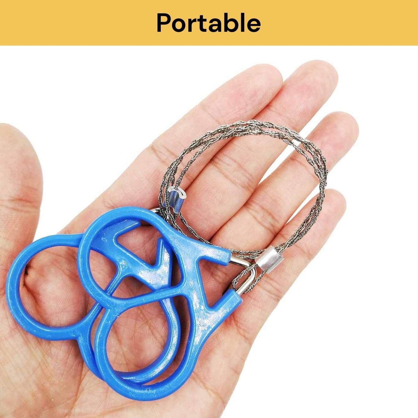 EZONEDEAL Wire Saw Stainless Steel Pocket Chainsaw Mini Cable Survival Gear Pole Saw Emergency Chainsaw Survival Kit Outdoor Tools for Camping Hiking Hunting