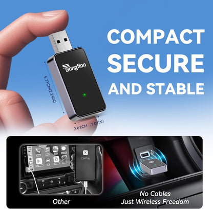 2025 Upgrade 2 in 1 Wireless Carplay & Android Auto Wireless Adapter, Convert Wired to Wireless Carplay, Plug & Play Car Dongle with Fast Stable 5G WiFi Bluetooth for iPhone iOS 10+/ Android 11+