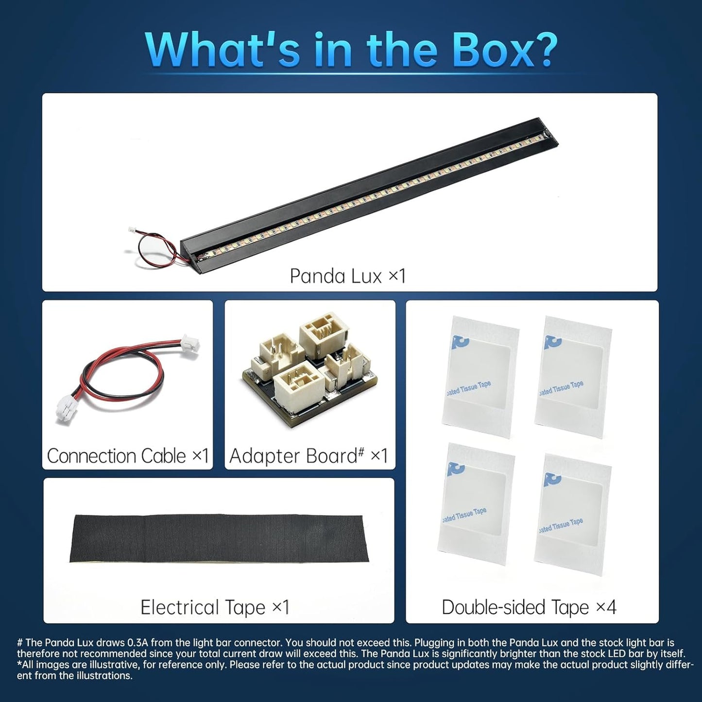 BIQU Panda Lux LED Strip Light Upgrade Kit for 3D Printers Bamboo-Lab P1s P1p X1c X1e, 5v 0.3a Led Light Bar, Magnetic Installation