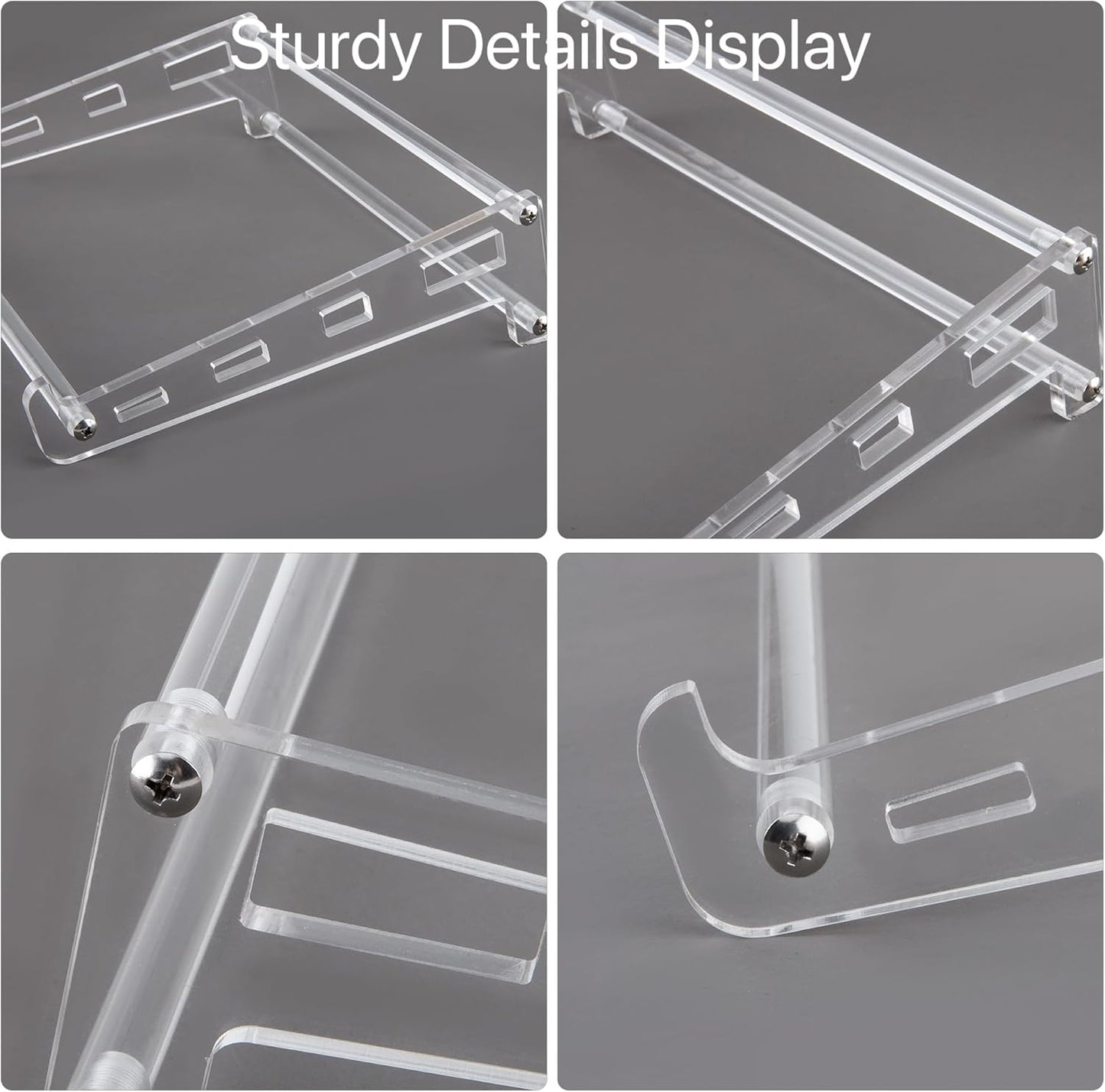 QUPIVA Acrylic Laptop Stand for Desk, Clear Ventilated Computer Stand Holder for Desk, Ergonomic Acrylic Sturdy Laptop Riser Compatible with MacBook Air Pro Dell Lenovo Thinkpad ASUS 9-16 Inch