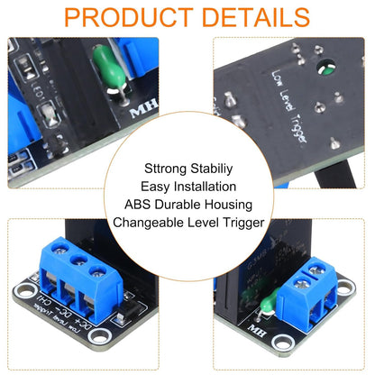 MECCANIXITY 2 Pcs DC 5V 1 Channel Relay Module Switch Board Shield 2A Low Level Trigger for Electronics Industrial Home Automation