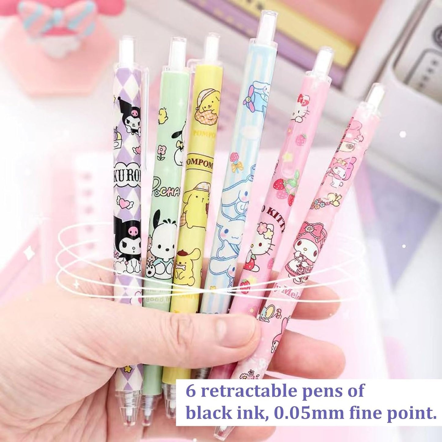 Koiswim Cute Kawaii School Supplies Stationery Gift Set, Including Gel Pens Notebook Pencil Cse Stickers Pins Badge Lanyard Sticky Note Bookmark (K)