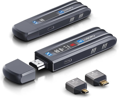 WELUSOPU Wireless HDMI Transmitter and Receiver with LED Display, HDMI Wireless Extender 1080P@60Hz, 2.4/5G, 165FT Range for Laptop PC Camcorder TV Box to TV Monitor Projector for Home Church Office