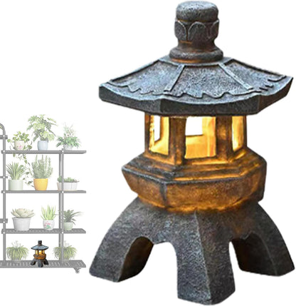Zen Solar Garden Lamp - Solar Powered Palace Lamp for Path and Garden | Elegant Outdoor Lantern for Patio, Courtyard and Villa Night Decoration with Soft Ambient Lighting