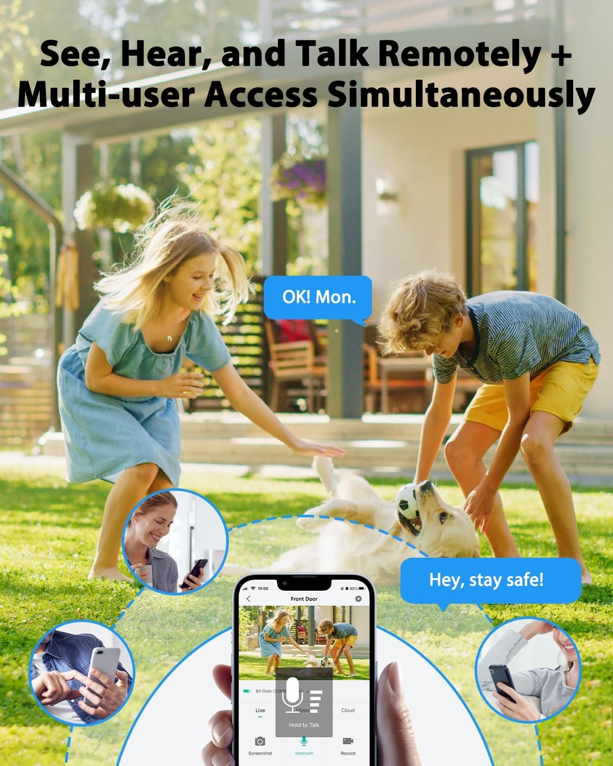 4MP QHD Solar Security Camera Outdoor Wireless WiFi, UCOCARE 360Â° PTZ Surveillance Cameras with 5W Solar Panel & 15000mAh Battery, PIR Motion Detection Alarm, 30m Color Night Vision, 2-Way Talk, IP66