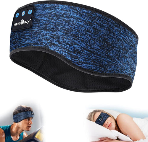 MUSICOZY Sleep Headphones Bluetooth Headband, Wireless Music Sleeping Headphones Sleep Mask Earbuds IPX6 Waterproof for Side Sleepers Workout Running Insomnia Travel Yoga Cool Tech Gadgets Unique Gift