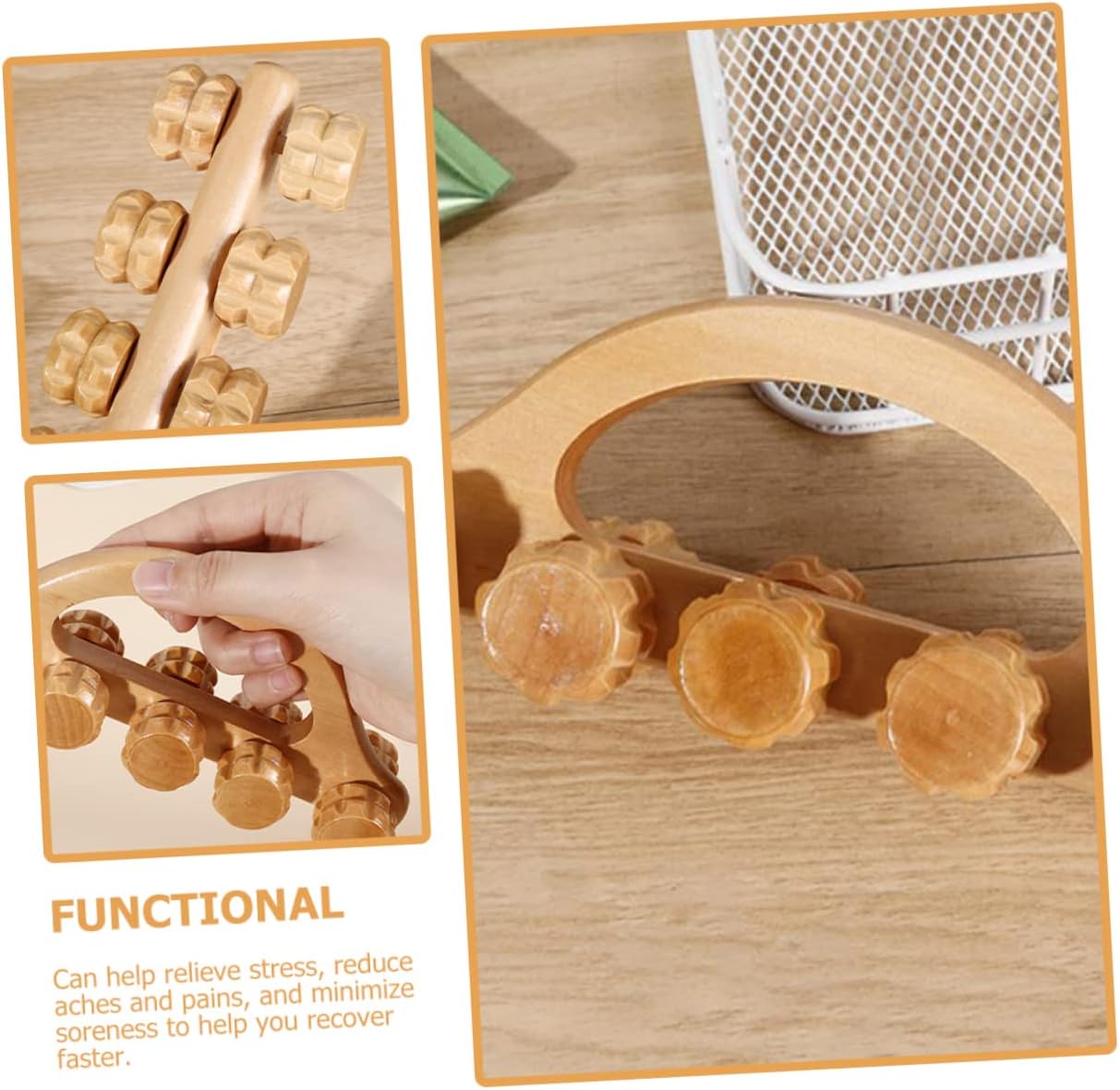 VALICLUD massaggiatore massaggiante manuale muscolare muscoli palla portatile massaggio a strumento manuale per massaggi accessori per massaggi tenuto in mano di legno