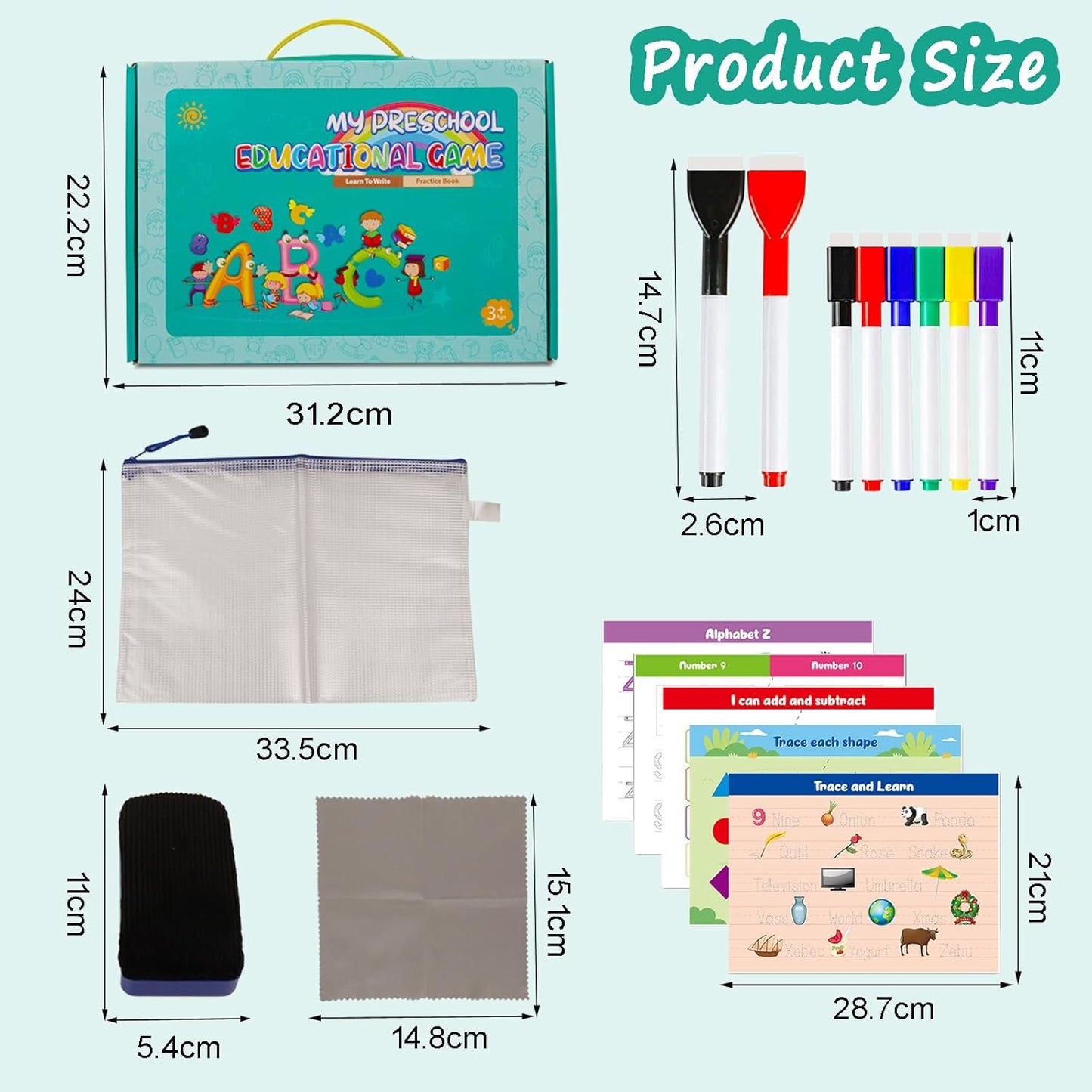 Handwriting Practice Book for Kids,40 Page Numbers Letters Practicing Book,Kindergarten Preschool Learning Activities for 3 4 5 6 Year Old,Learning & Education Montessori Toys for Kids Boys Girls
