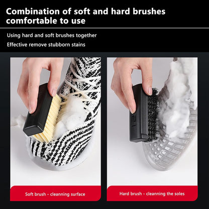 JMSHTGU Cleaning Shoe Essential Professional Cleaning Shoe Brush Plastic Soft Brush Hard Brush Household Cleaning Set Shoe Care Leather Care Shoe Brush for Cleaning (Essential kit)