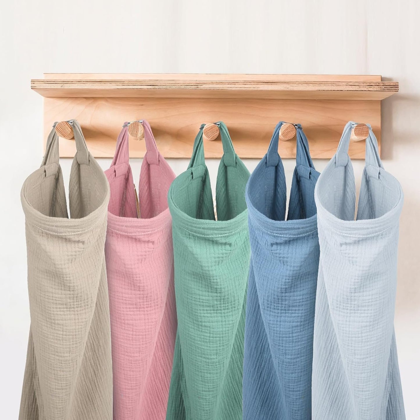 YCHWFF Muslin Nursing Cover for Baby Breastfeeding, Breathable Privacy Nursing Cover with Arch Neckline for Mom,Multi-use Nursing Apron (Wheat)