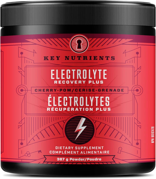Key Nutrients Electrolytes Powder - 90 Servings - Sweet Cherry-Pom Electrolyte Drink Mix - No Sugar, No Calories, Gluten Free - Powder and Packets (20, 40 or 90 Servings)