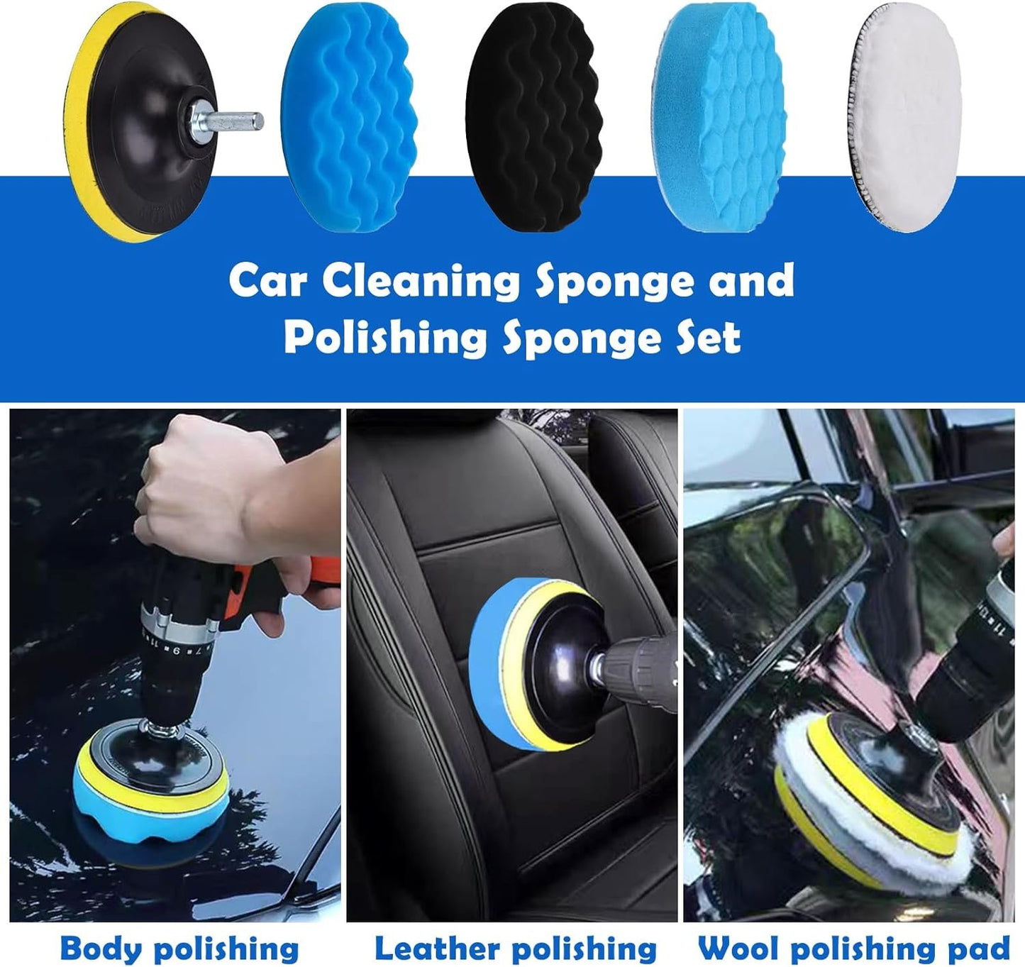 YSWOVUO Car Cleaning Kit, 31 Pieces Car Wash Kit, Car Cleaning Set for Indoor and Outdoor Use, Car Detailing Kit with Brushes, Polishing Sponges, Practical Carry Bag Included