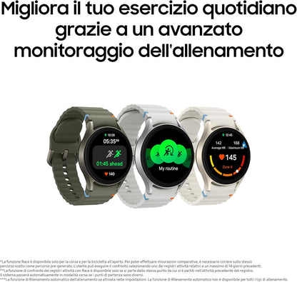 Samsung Galaxy Watch7 Smartwatch Galaxy AI Sleep Analysis, Dual Finger Close Control, Long Life Battery, GPS, BT, Aluminium Touch Bezel 44mm Silver [Italian Version]