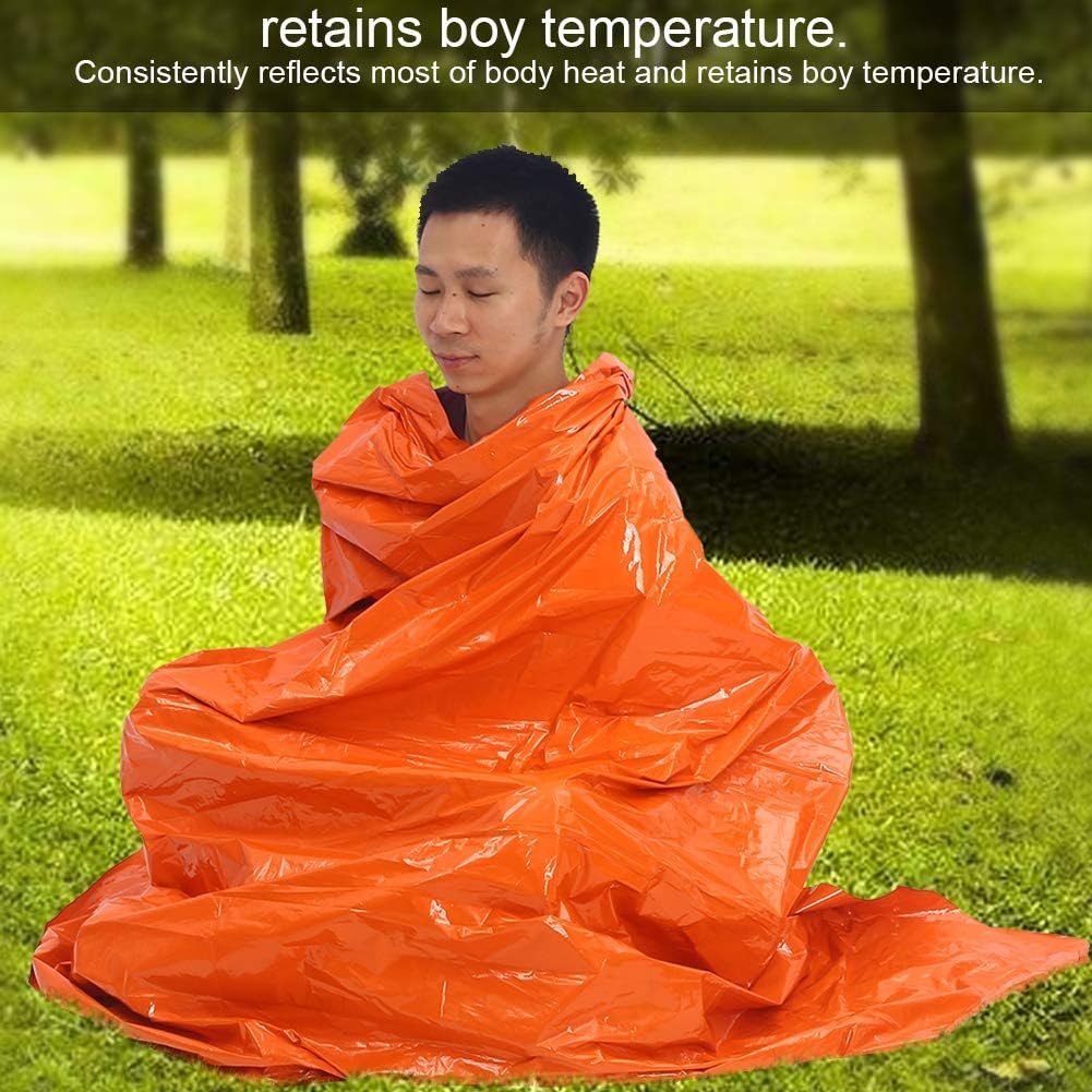 Emergency Blanket Waterproof Mylar Thermal Tent Foldable Military Rescue Survival Sheet Reflection Blanket Orange