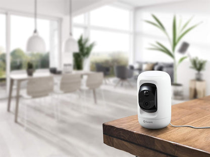 Swann Wi-Fi Home Security Camera -1080p HD Indoor Pan & Tilt,Night Vision,2-Way Talk,Remote Camera Control,Motion & Heat Sensing,Siren,32GB MicroSD - Protect Your Family with Swann's Reliability