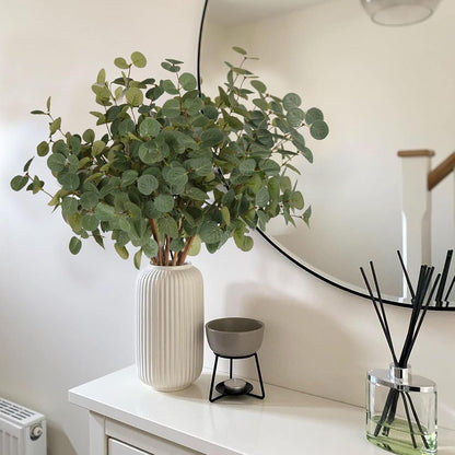 Eucalyptus Leaves, 5 Pieces Artificial Plants, 60cm Artificial Eucalyptus Leaves for Home Decoration, Real Touch Fake Plants, Suitable for Wedding, Office, Dining Table (Green)