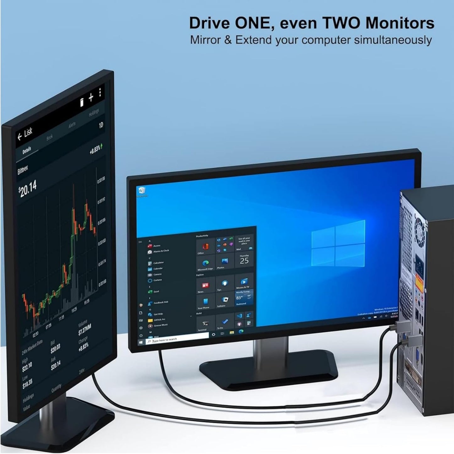 USB to HDMI Cable, Built-in Drivers, 6FT USB A to HDMI Male Cable HD 1080P Monitor Converter Cord with Audio for Desktop, Laptop, Monitor, Projector, HDTV Compatible with Windows 8/8.1/10/11