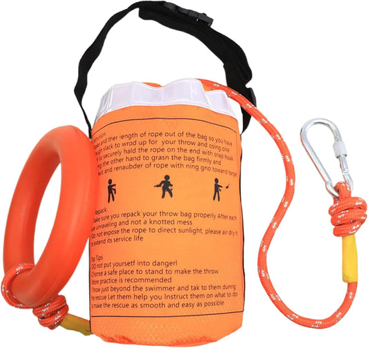 Throw Bags for Water Rescue, 881.85 Lbs Safety Throws Bag, 0.31inches High-Visibility Flotation Device, Outdoor Liquid Sports Gear Kayaking, River Trips, Crisis Safe Tool