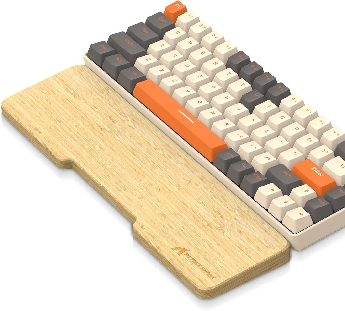 Bamboo Keyboard Wrist Rest,Ergonomic Gaming Keyboard Rest,Keyboard Wrist Pad,Wooden Feeling Hard Wrist Rest Palm Rest Support Computer,Laptop Comfortable Typing Pain Relief-13in for 68key