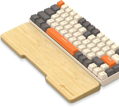 Bamboo Keyboard Wrist Rest,Ergonomic Gaming Keyboard Rest,Keyboard Wrist Pad,Wooden Feeling Hard Wrist Rest Palm Rest Support Computer,Laptop Comfortable Typing Pain Relief-13in for 68key