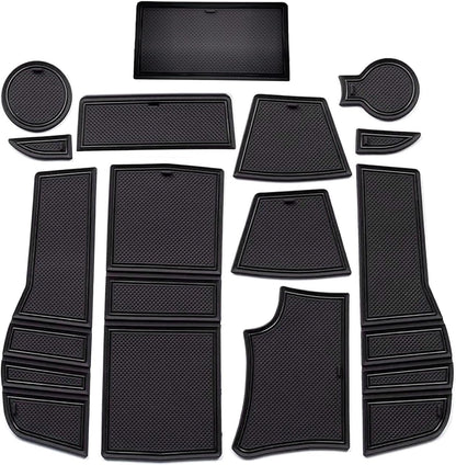 GAFAT Peugeot 2008 e-2008 2020-2024 2025 Non-Slip Floor Mats, Peugeot and 2008 2023 Rubber Floor Mats for Armrest, Cup Holder, Groove Door, Peugeot 2008 Accessories (Black)