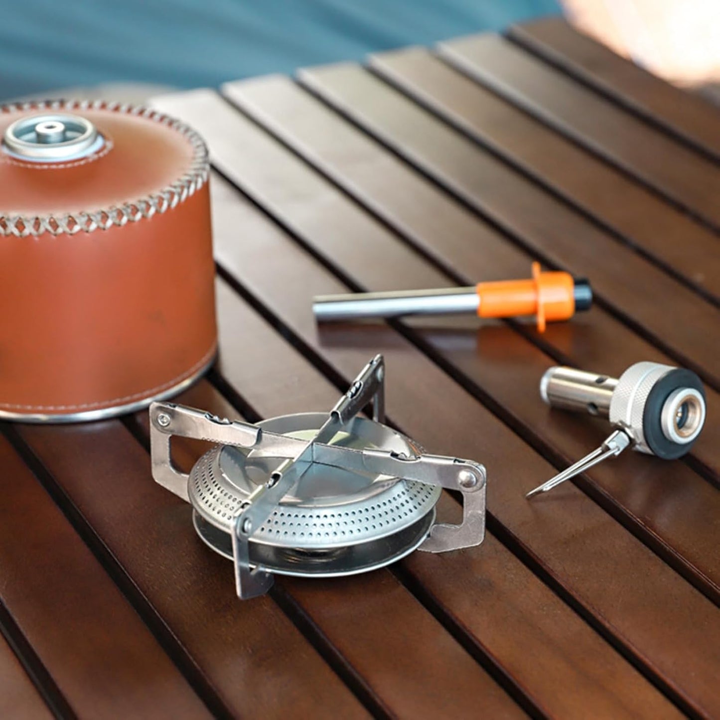 Camping Stove, Canister Stove Backpacking, Foldable Hiking Gear, Compact Design, Easy Heat Control, Windproof Performance, Portable Setup, for Outdoor Travel, 17x7cm/6.69x2.76 inches