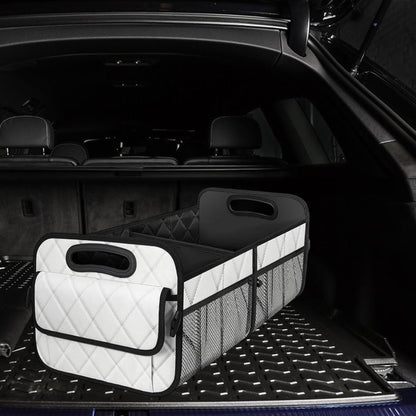 Deevoka Car Trunk Storage Box Vehicle Boot Organiser Auto Rear Compartment Organizer, White