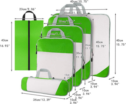 Gralara Ultimate Travel Packing Cubes Set for Seamless Organization, Green
